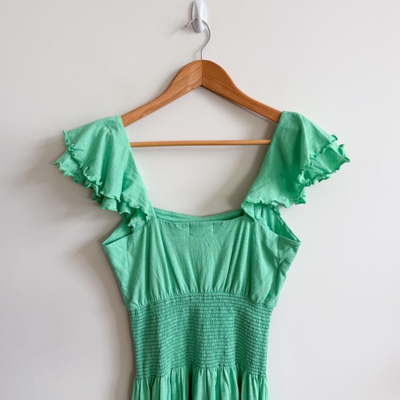 NATION LTD • Brittini Smocked Waist Midi Dress in Katydid - Picture 9 of 14